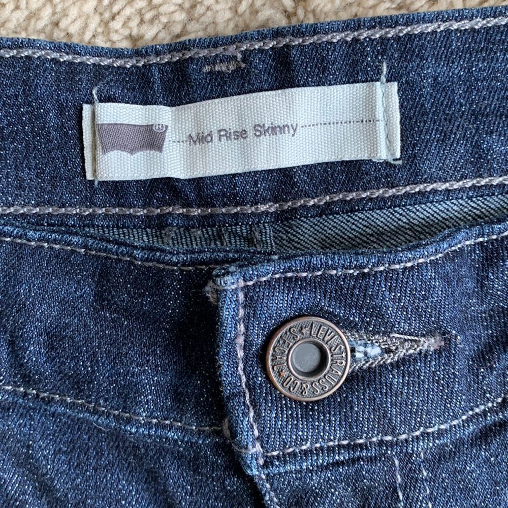 Levis Jeans Mid Rise Skinny straight leg dark wash jeans size 6 festival y2k - Picture 6 of 11